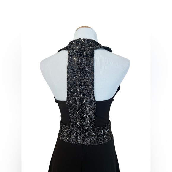 Dress the Population Black Floor Length Sequin Evening Gown Size L - Picture 7 of 8